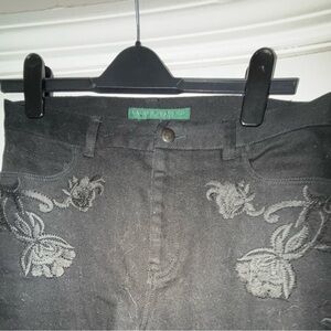 Lauren Ralph Lauren Black Embroidered Jeans